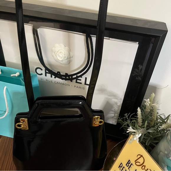 Salvatore Ferragamo Gancini Black Handbag - Picture 6 of 7